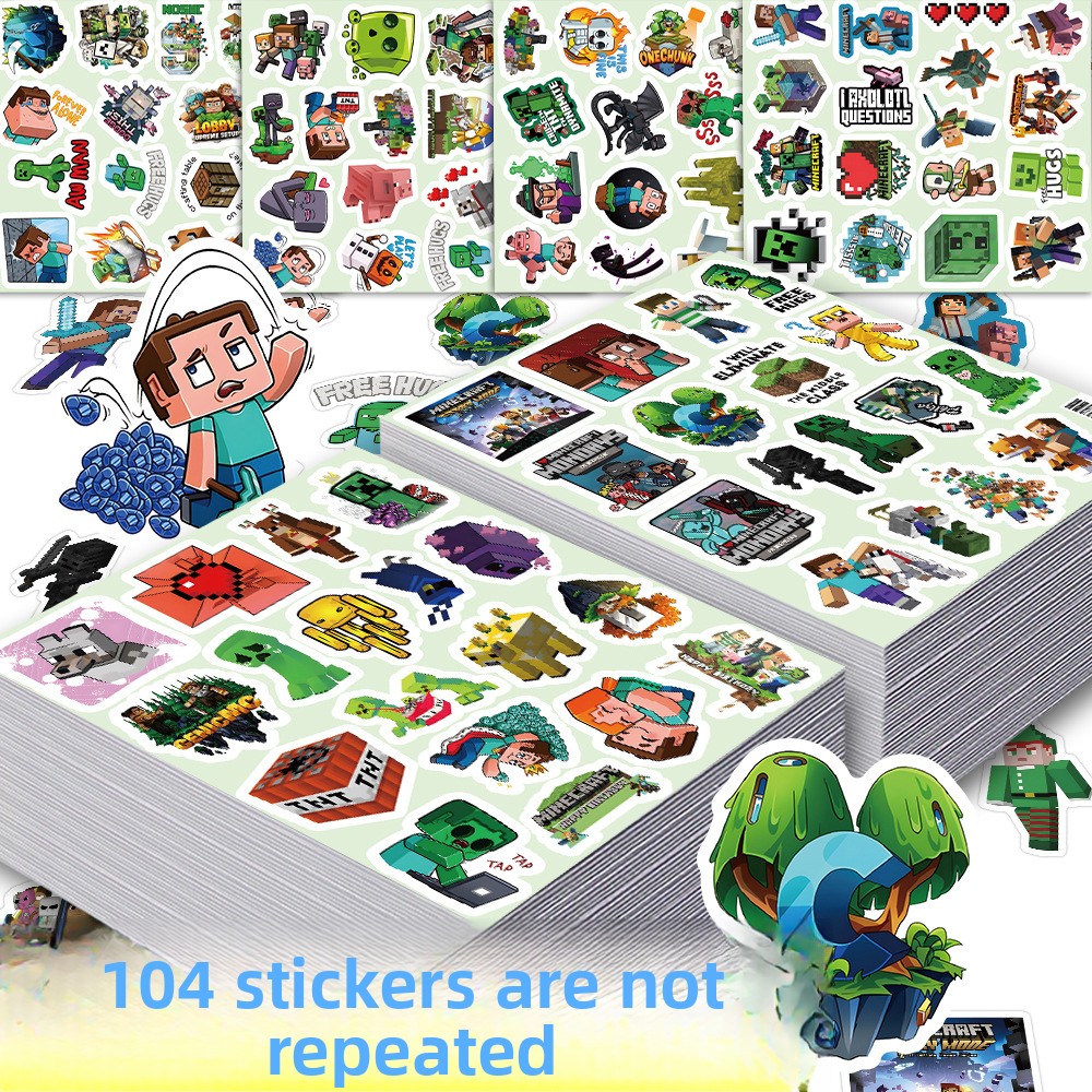 Cosplay Prop Dagger - 104pcs Minecrafte Stickers Creeper Sword Miner