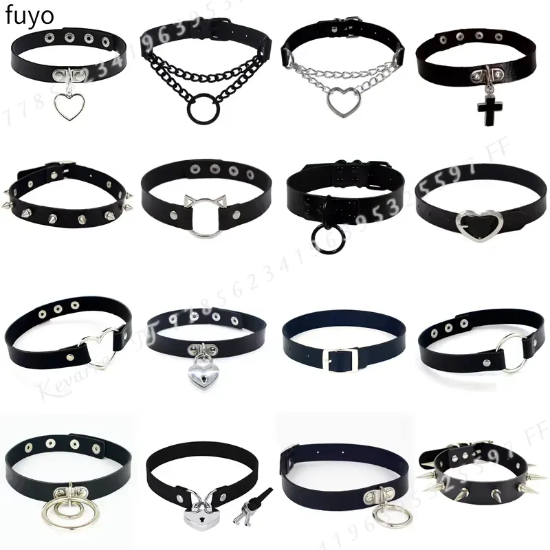 Sexy Punk Leather Choker Colla - Magnetic Clasp Cosplay review and price