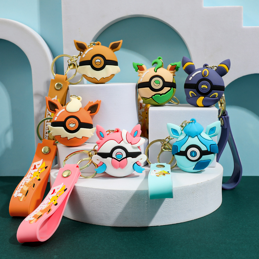 6pcs Pikachu Cartoon Keychain  - Pokeball Cosplay Prop review and price