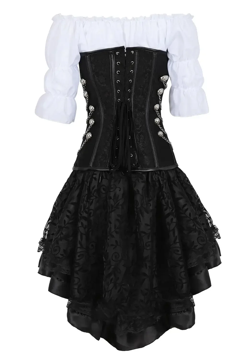 Womens Pirate Corset Leather S - Boning Corset Steel review and price